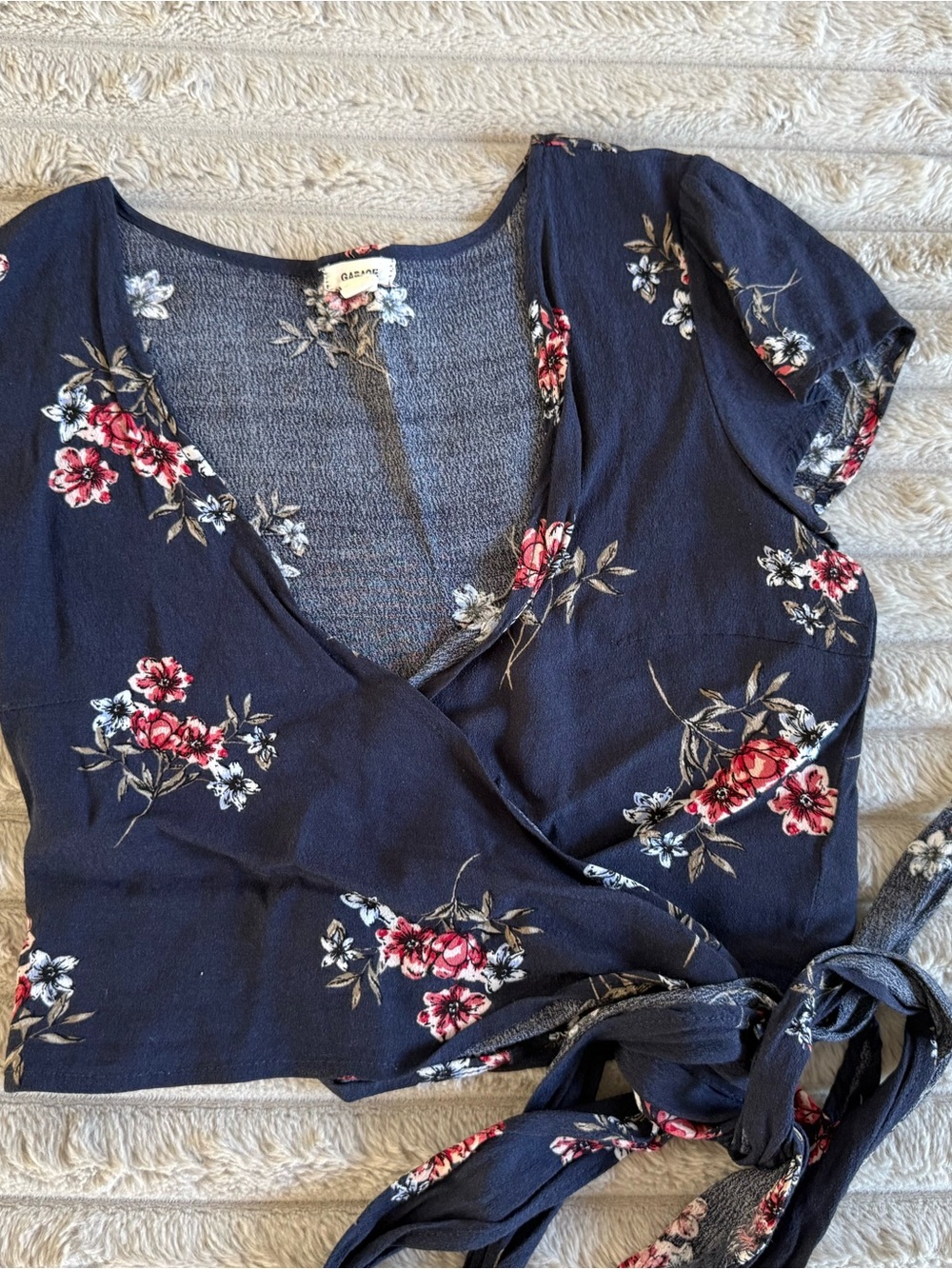Garage Floral Wrap Crop Top - Women's